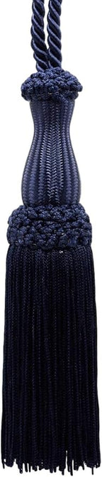 DÉCOPRO Decorative Silky 5" (12.5cm) Key Tassel 5" (12.5cm) Loop (Style# SKT) Dark Navy Blue #J3 (Dark Blue) Set of 2