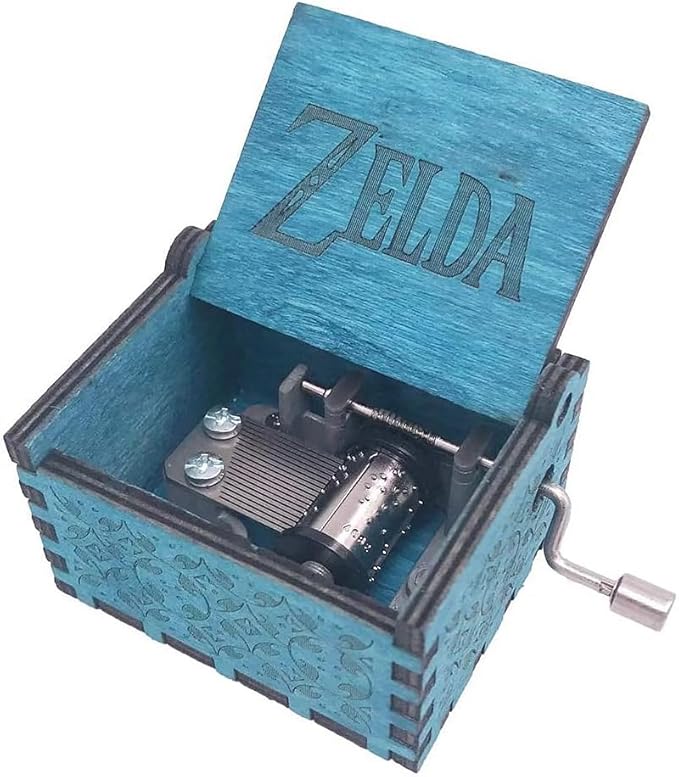 Youtang Music Box Hand Crank Musical Box Antique Engraved Carved Crafts,Play Song of Storms,Blue