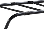 Kings Brand Furniture - Metal Foldable Luggage Rack, Suitcase Stand with Back, Black