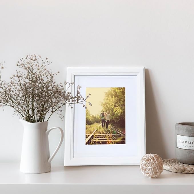 KTKDE 8x10 Picture Frame Set of 3,White Wooden frams, Vertical & Horizontal Wall Hanging for Wall or Tapletop Display,Studio Gallery Photo Frame for Photos, Posters & Art Prints