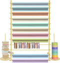 12-Tier Wall Mounted Scarf Rack, Scarf Display Rack, Towels Storage Hanger, Commercial Hijab Scarf Holder Organizer Space Saving for Retail Stores, Boutiques, Home (Gold, 31.5in Width)
