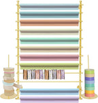 12-Tier Wall Mounted Scarf Rack, Scarf Display Rack, Towels Storage Hanger, Commercial Hijab Scarf Holder Organizer Space Saving for Retail Stores, Boutiques, Home (Gold, 31.5in Width)