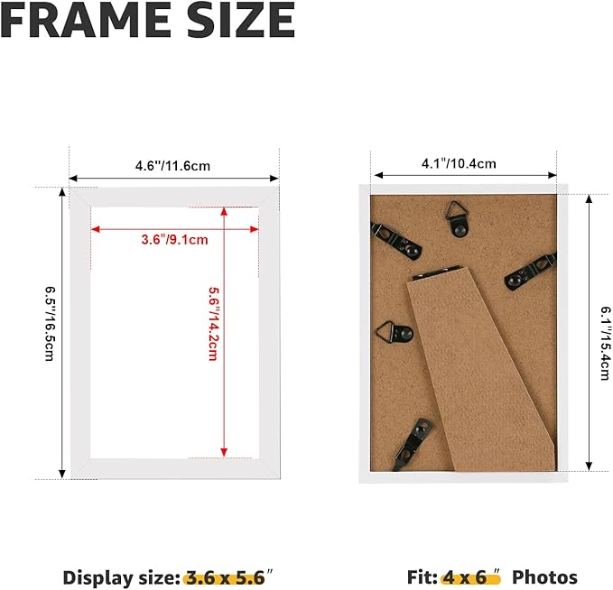 Giftgarden 4x6 Picture Frame Set of 18, Lightweight 4 by 6 Frames Bulk for Gallery, Office, Living Room Wall Photo Hanging and Tabletop Display, White