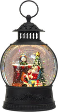 Christmas Snow Globe Water Lantern with Timer and Music, USB and Battery Operated Lighted Led Globe, Santa Snowglobe Table Decorations Indoor for Adults Home Holiday (Santa)