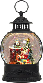 Christmas Snow Globe Water Lantern with Timer and Music, USB and Battery Operated Lighted Led Globe, Santa Snowglobe Table Decorations Indoor for Adults Home Holiday (Santa)