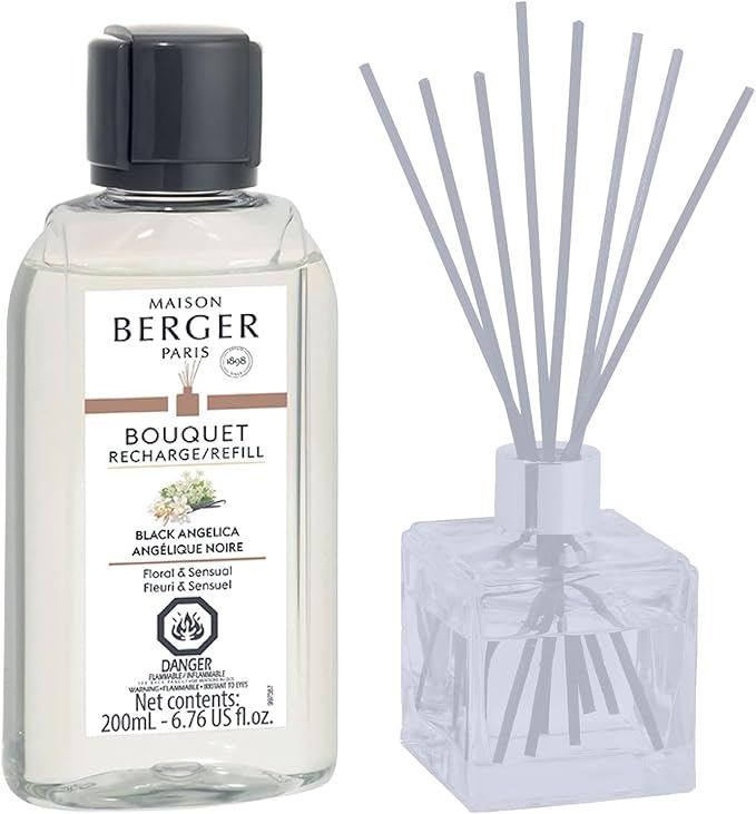 Maison Berger - Black Angelica - Air Freshener - Fragrance Refill for Reed Sticks and Ceramic Diffuser - 6.76 Fluid Ounces - 200 Milliliters
