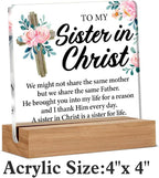 Christian Sister Gift - Sister in Christ Gifts - Christian Gift for Sister - Clear Desk Decorative Sign Home Decor Inspirational Gifts for Women