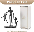 Sziqiqi Dad Birthday Gifts for Father - Dad Daughter Son Iron Statue Father Childs Love Sculpture Decoration for Fathers Day Wedding Christmas Figurine Memorial Gifts for Son Husband