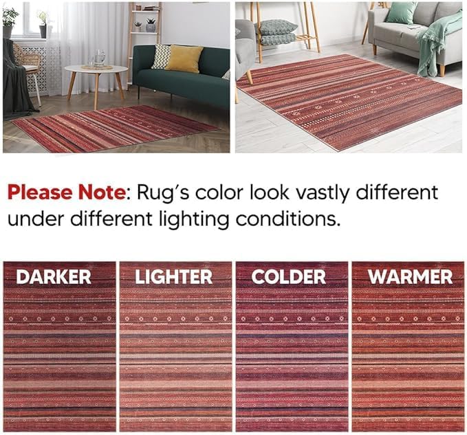 Keen Home Design 2x3 Rug - Machine Washable Entry Rug with Non-Slip Backing, Ideal for Enteryway, Kitchen, Bathroom, Laundry Room - Vintage, Easy Clean, Durable, Low Pile Rug - (2' x 3')