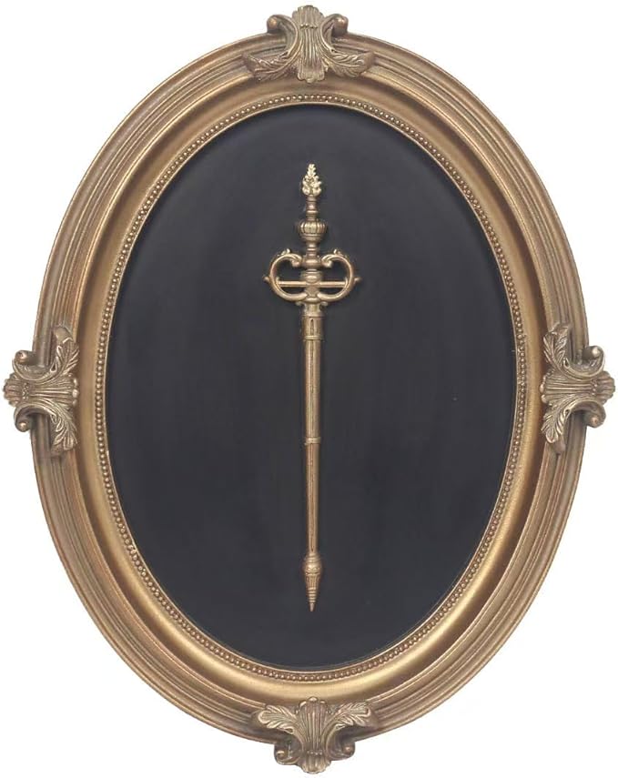 Vintage Wall Sculpture Antique Decoration Pediment Hallway Art Statue for Living Room Office Bedroom Gallery,Handmade Gift Aesthetic Design Royal Scheme (Black & Bronze Scepter)