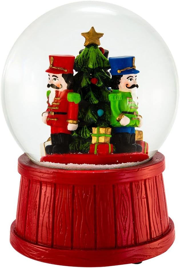 Kurt S. Adler J3257 100mm Wind-Up Musical Nutcracker Snow Globe