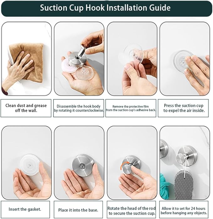Suction Cup Hooks for Wreaths on Glass,Wreath Hangers for Front Door,2026 Upgraded Drill-Free Suction Cup Hooks for Over The Door/Glass Window/Bathroom Christmas Decor,Reusable Holder(2pcs gold)