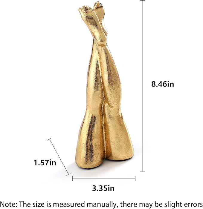 Golden Legs Sculpture Elegant Resin Home Decor Legs Statues Versatile Indoor/Outdoor Ornament, Bedroom, Office Desktop, Cabinets, Perfect (Straight Leg)