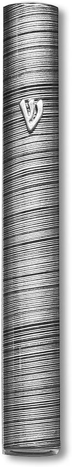 My Daily Styles Aluminum Mezuzah Case for Door Decorative Modern Mezuzah Case Contemporary Striped and Holder Doorpost Easy Installation 6.5" (Large Grey)