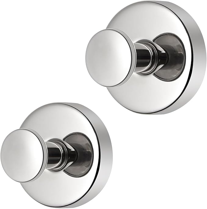 Linwnil Suction Cup Wreath Hanger，Suction Cup Hooks Hanging 10 Lbs，Waterproof Suction Cup Wreath Holder for Windows, Shower, Wreaths，Smooth Doors (Chrome Polished, 2 Pack)