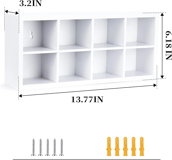 Tie Rack, Bamboo Wall Mounted Tie Box or for Closet Drawer Organizer, 2 Pack 16 Compartments, Storage for Dressing Room, Bedroom, Men Closets - Ties, Belt, Briefs, Socks