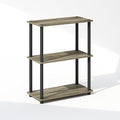 Furinno Turn-N-Tube Book Shelf, 3-Tier Bookshelf, Bookcase with Multipurpose Compact Display Rack, 11.6 x 23.6 x 29.6, for Living Room, Bedroom, Home Office, French Oak/Black