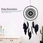 Dream Catcher, Wall Mounted Dream Catcher Feathered Dream Catcher Handmade Dream Catcher Black Boho Bedroom Dream Catcher