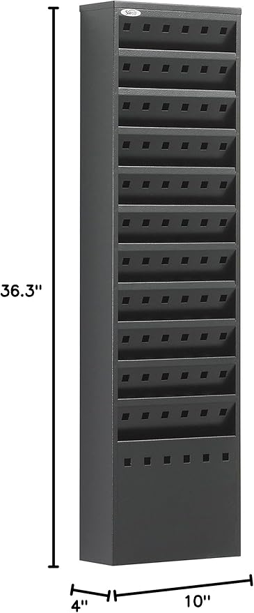 Safco 4321BL Steel Magazine Rack, 11 Pockets - Durable Wall Mounted Black Steel Construction with Optional Base - Perfect Office or School Resource Solution
