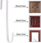 Sattiyrch 12" Wreath Hanger for Front Door,Steel Over The Door Hanger Hook,Wreath Door Hanger (White,4)