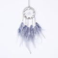Pretty Jolly Crystal Stone Small Dream Catchers Grey Blue Feathers Mini Dreamcatchers with Beads for Cars Rear View Mirror Hanging Decoration Good Luck Travel Charm Bedroom Ornaments for Women Girls