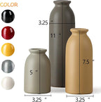 CWLWGO-Ceramic Matte Vase Set for Home Decor, Modern and Minimalist Decorative Flower Vases, Kitchen Living Room Table Centerpiece Decoration, Mantel Entryway Bookshelf Decor（Matte Multi）