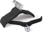 Premium Velvet Hangers 30 Pack - Space-Saving Closet Organizer for Clothes, Non-Slip Flocked Design, Ideal for Shirts and Coats (Black)
