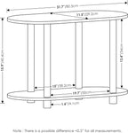 Furinno Turn-N-Tube No Tools Modern Oval Side Table, Bauhaus Oak/Beige