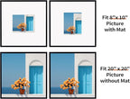 Rempry 20x20 Floating Picture Frame, Display Pictures 8x10 with Mat or 20x20 Without Mat, Signature Picture Frame - Streamline Collection, Black, 1 Pack