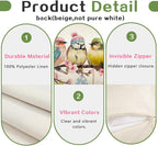RABUSOFA Easter Pillow Covers 12x20 inch Easter Decorations for Home Pink Birds Colorful Eggs Lumbar Throw Pillows for Bedroom Sofa Holiday Festivals Decor