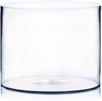 WGV Cylinder Vase, Width 10", Height 8", Clear Wide Large Diameter Flower Glassware, Floral Container, Planter Terrarium for Wedding Party Event, Home Accent Decor, 1 Piece