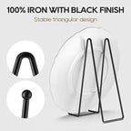 HONGYUTAI 3 Pack 12 Inch Plate Stands for Display Picture - Vinyl Table Top Display, Decorative Metal Frame Holders for Book , Photo and Platter, Tabletop Art, Black