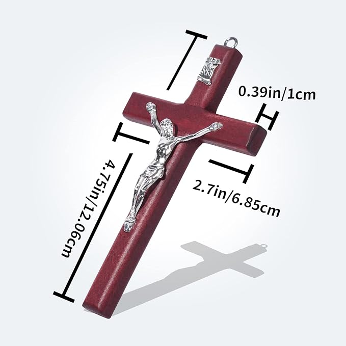 SHAOQINLIN 12 Pieces Crucifix Wall Cross, 4.7 Inch Wooden Wall Hanging Cross Wall Decor Home Decor