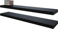 BAMEOS Floating Shelves,40 x 8 Floating Wall Shelves – Extra-Wide Display Shelf with Invisible Brackets, Set of 2 | Accent Décor Shelf for Bedroom, Living Room, Home Office & Salon Display Black