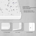 LOAAO 48x32 Inch White Metal Framed Bathroom Mirror for Wall, White Bathroom Vanity Mirror Farmhouse, Large Rounded Rectangle Mirror, Anti-Rust, Tempered Glass, Hangs Horizontally or Vertically