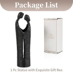 Sziqiqi 6th Anniversary Wedding Gift: Iron Gifts for 6th Anniversary for Couple - Romantic Couple Statue Metal Love Sculpture Black Abstract Figurines for Home Decor Women Her Wife Girlfriend Him Men