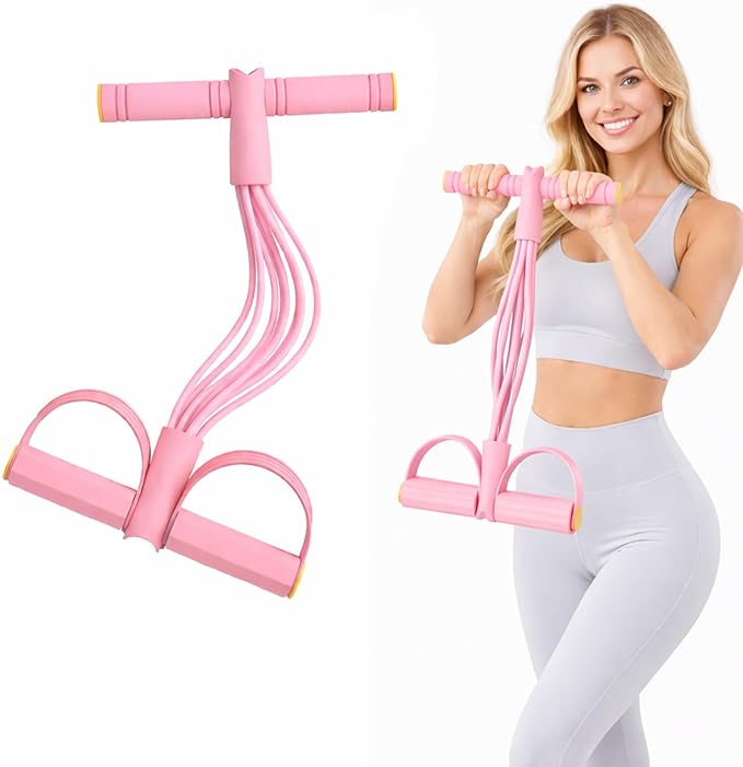 8-Tube Pedal Resistance Band with Handles, Multifunctional Pedal Resistance Band Made of Natural Rubber, Fashion Puller Exercise Equipment for Full Body Strength, Toning & Stretching