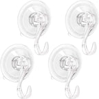 4PCS Wreath Hanger, Suction Cup Hooks With Key Lock, Heavy Duty Shower Hook for Wall Door Glass Window Bathroom, Vacuum Plastic Hooks Hold up to 22 Lbs