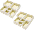 uxcell 1 Set Foldable Cloth Storage Box, 12 Slots Fabric Socks Underwear Drawer Dividers Organizers Baskets Bins for Clothes Socks Scarves Ties, Beige