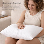 puredown® Natural Feather Down Throw Pillow Inserts 20 x 20 (Set of 2, White), Décor Pillow for Couch, Chairs, Office, Apartments