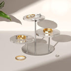 Round Acrylic Display Riser Stands, 3 Tier Jewelry Display Stands for Rings Earrings Mini Figurines 2 Pack(Clear)