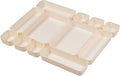 Backerysupply Set Of 12 Beige Color Plastic Desk Drawer Organizers For Makeup Bathroom Office Kitchen Vanity Drawer Storage Box Container