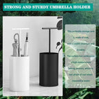 Compact Umbrella Stand for Home, Modern Design Umbrella Holder with Handle, Stylish Indoor Umbrella Storage Bucket - Beige Color, Space-Saving Umbrella Organizer