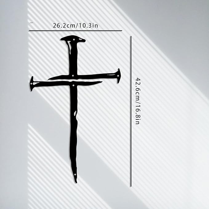 RESACO Wall Cross Jesus Crosses Wall Decor Religious Metal Wall Art Minimalist Decorations for Church Home Office Baptism Decor Gift for a Christian
