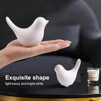 Notakia Small White Birds Statues Home Decor Modern Style Decorative Ornaments for Living Room Decor, Bedroom, Office Desktop, Cabinets (2Pcs White Birds)