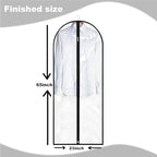 Dress Bags for Gowns Long, 65'' Garment Bags for Hanging Clothes, Suit Bag Cover for Storage and Travel, 2 Pack (Clear)