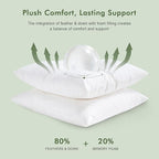 Feathers Down Pillow Inserts 26x26, Set of 2, Euro Pillow Insert with 100% Organic Cotton Shell, Soft Decorative Throw Pillow for Living Room, Sofa, Couch, or Bed (White)