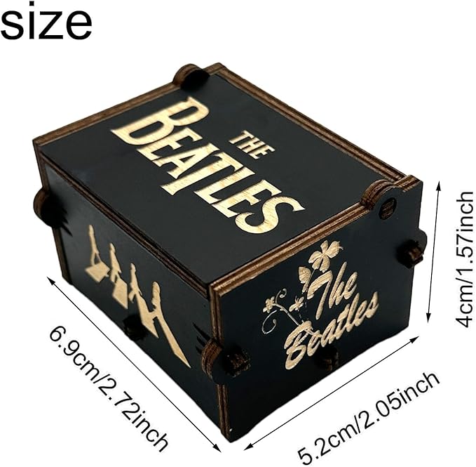 Pursuestar TheBeatles Let It Be Wind Up Music Box, Vintage Engraved Wood Mechanism Musical Gifts for Mother's Day Valentine's Day Christmas Thanksgiving