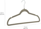 Amazon Basics Slim Velvet Non-Slip Space Saving Suit Clothes Hangers, Sturdy Metal, Gray/Silver, 30-Pack