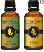 Eternal Essence Oils 2 Pack 30ml Premium Fragrance Oil - Basil Nectarine & Honey & Shea - for Candle, Soap Making, Aromatherapy, Diffusers, Home Care, & Humidifiers